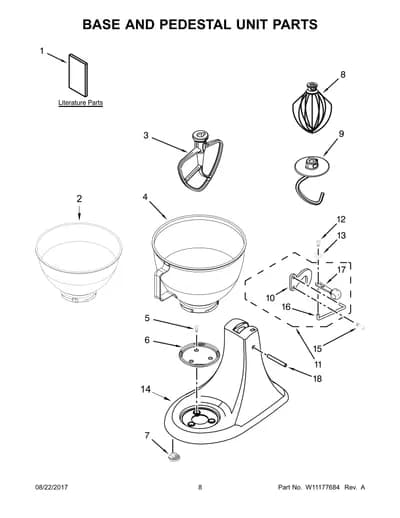 BASE AND PEDESTAL UNIT PARTS