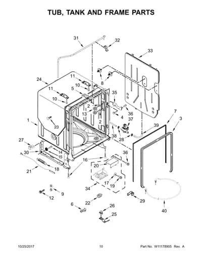 TUB, TANK AND FRAME PARTS