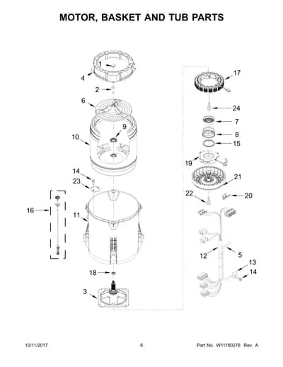 MOTOR, BASKET AND TUB PARTS