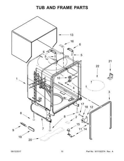TUB AND FRAME PARTS