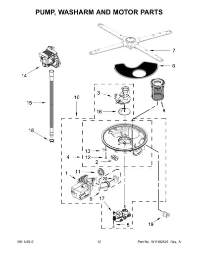 PUMP, WASHARM AND MOTOR PARTS