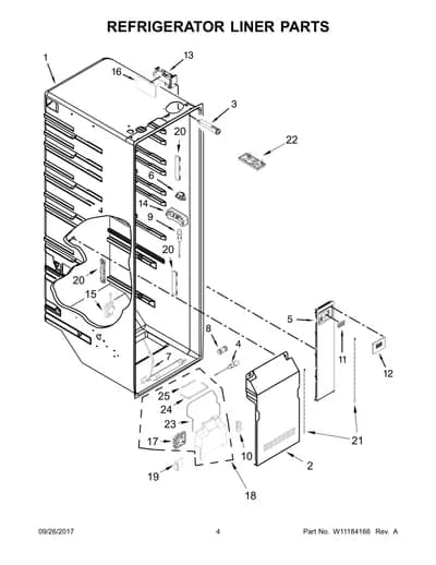 REFRIGERATOR LINER PARTS