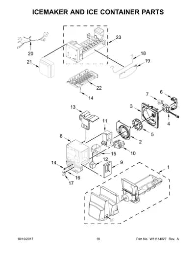 ICEMAKER AND ICE CONTAINER PARTS