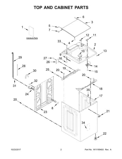 TOP AND CABINET PARTS