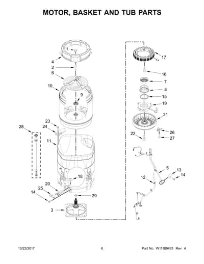 MOTOR, BASKET AND TUB PARTS