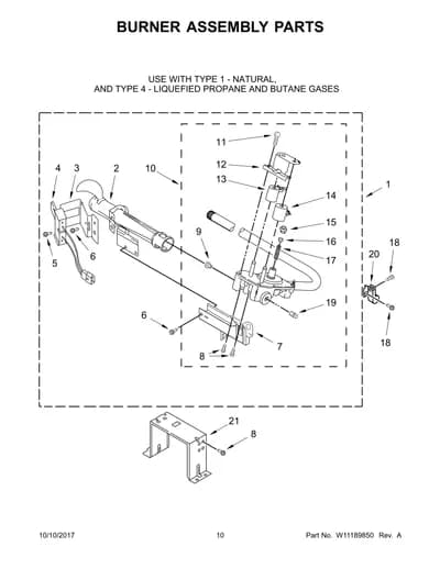 BURNER ASSEMBLY PARTS