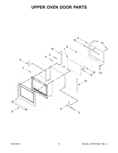 UPPER OVEN DOOR PARTS