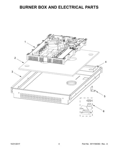 BURNER BOX AND ELECTRICAL PARTS