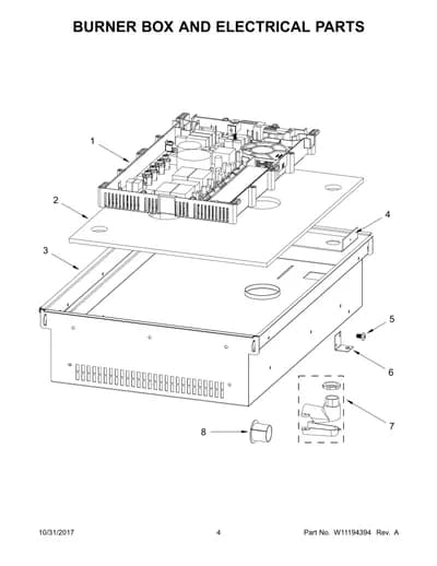 BURNER BOX AND ELECTRICAL PARTS