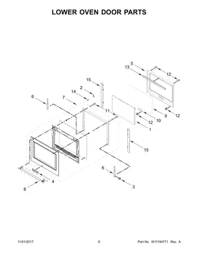 LOWER OVEN DOOR PARTS