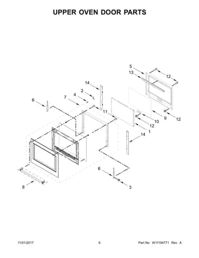 UPPER OVEN DOOR PARTS