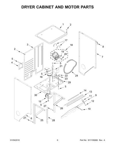 DRYER CABINET AND MOTOR PARTS