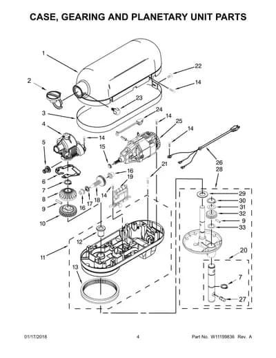 CASE, GEARING AND PLANETARY UNIT PARTS