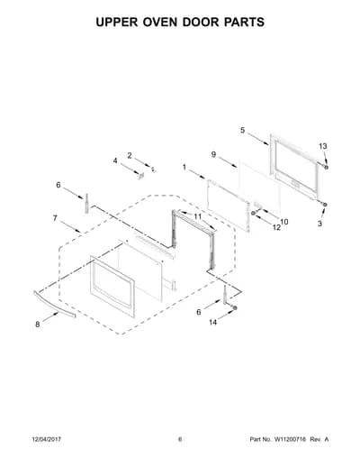 UPPER OVEN DOOR PARTS
