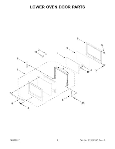 LOWER OVEN DOOR PARTS
