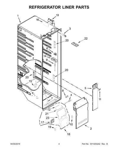REFRIGERATOR LINER PARTS