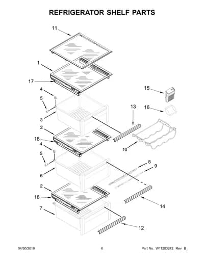 REFRIGERATOR SHELF PARTS