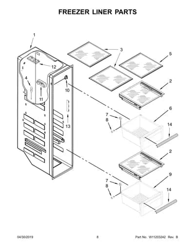 FREEZER LINER PARTS