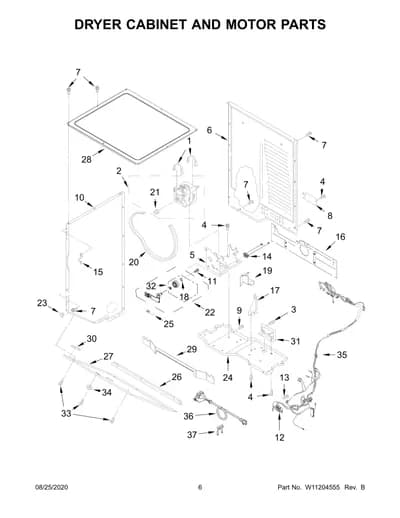 DRYER CABINET AND MOTOR PARTS