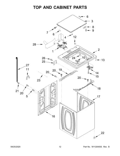TOP AND CABINET PARTS