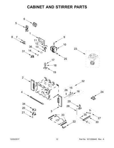 CABINET AND STIRRER PARTS