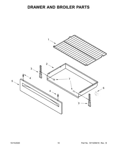 DRAWER AND BROILER PARTS