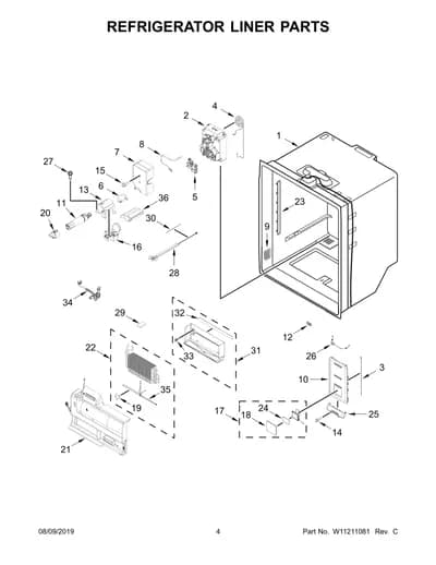 REFRIGERATOR LINER PARTS