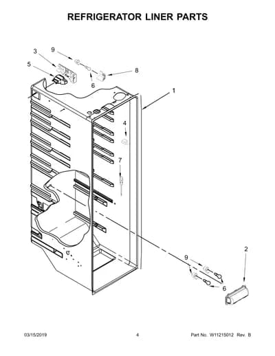 REFRIGERATOR LINER PARTS