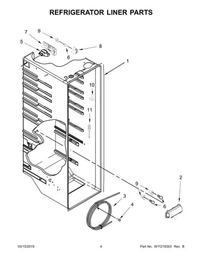 REFRIGERATOR LINER PARTS