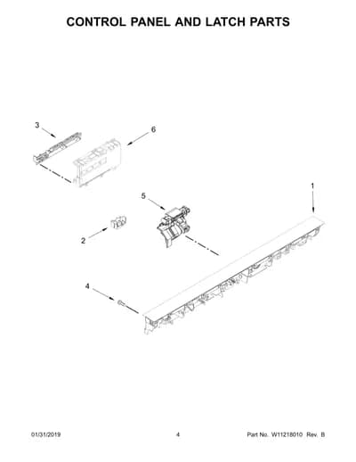 CONTROL PANEL AND LATCH PARTS