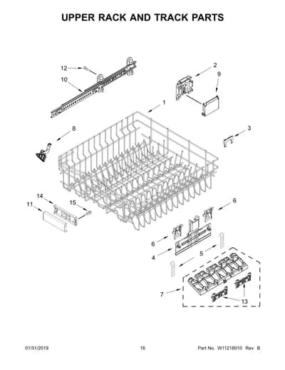 UPPER RACK AND TRACK PARTS
