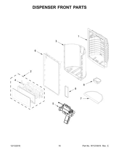 DISPENSER FRONT PARTS