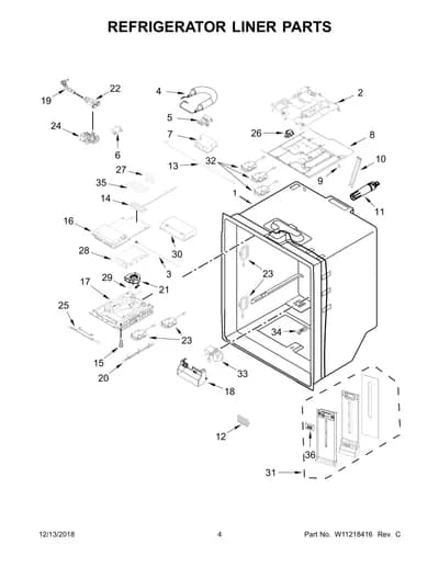 REFRIGERATOR LINER PARTS