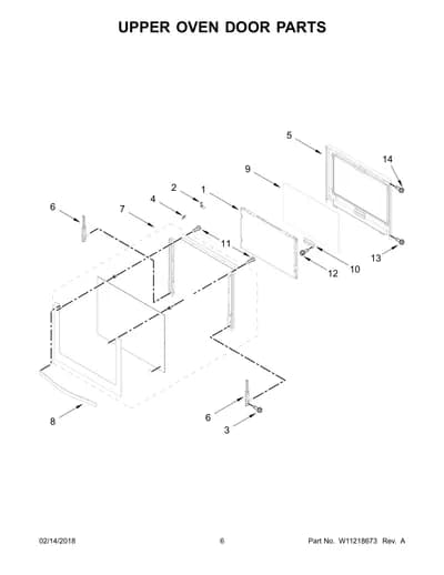 UPPER OVEN DOOR PARTS