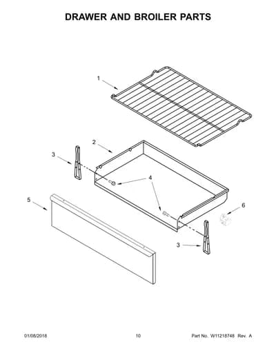 DRAWER AND BROILER PARTS