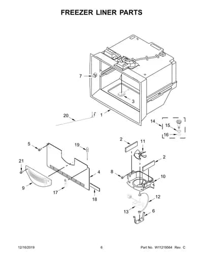 FREEZER LINER PARTS
