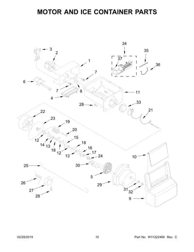 MOTOR AND ICE CONTAINER PARTS