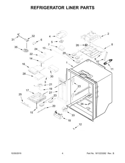 REFRIGERATOR LINER PARTS