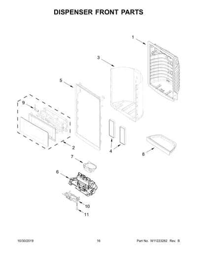 DISPENSER FRONT PARTS