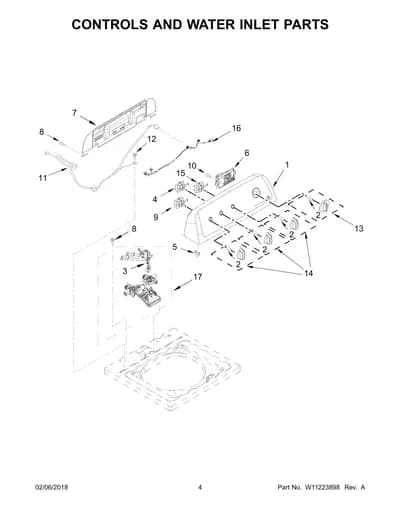 CONTROLS AND WATER INLET PARTS