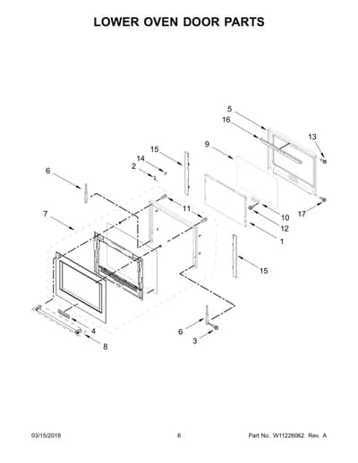 LOWER OVEN DOOR PARTS