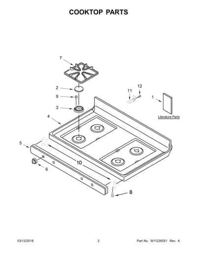 COOKTOP PARTS