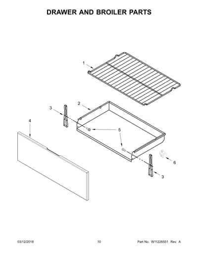 DRAWER AND BROILER PARTS