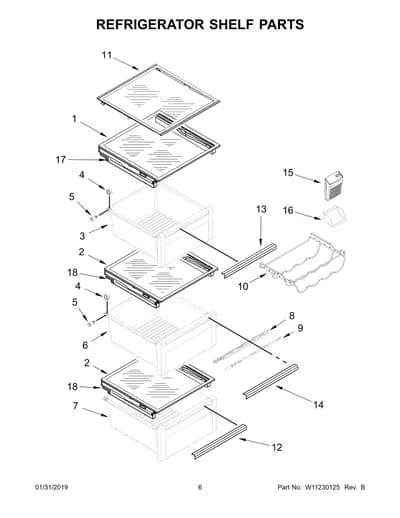 REFRIGERATOR SHELF PARTS