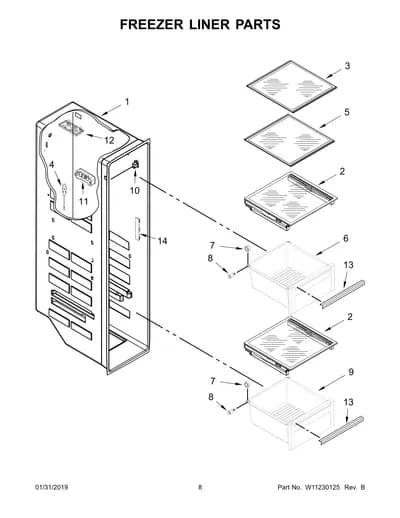 FREEZER LINER PARTS