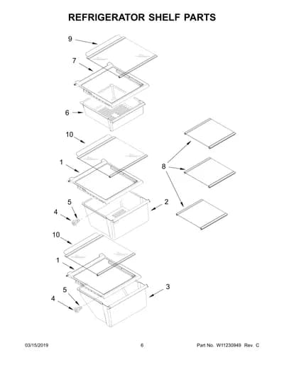 REFRIGERATOR SHELF PARTS