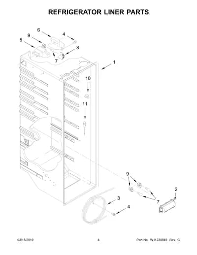 REFRIGERATOR LINER PARTS