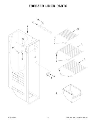 FREEZER LINER PARTS