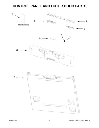 CONTROL PANEL AND OUTER DOOR PARTS
