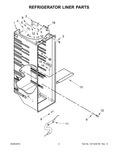REFRIGERATOR LINER PARTS